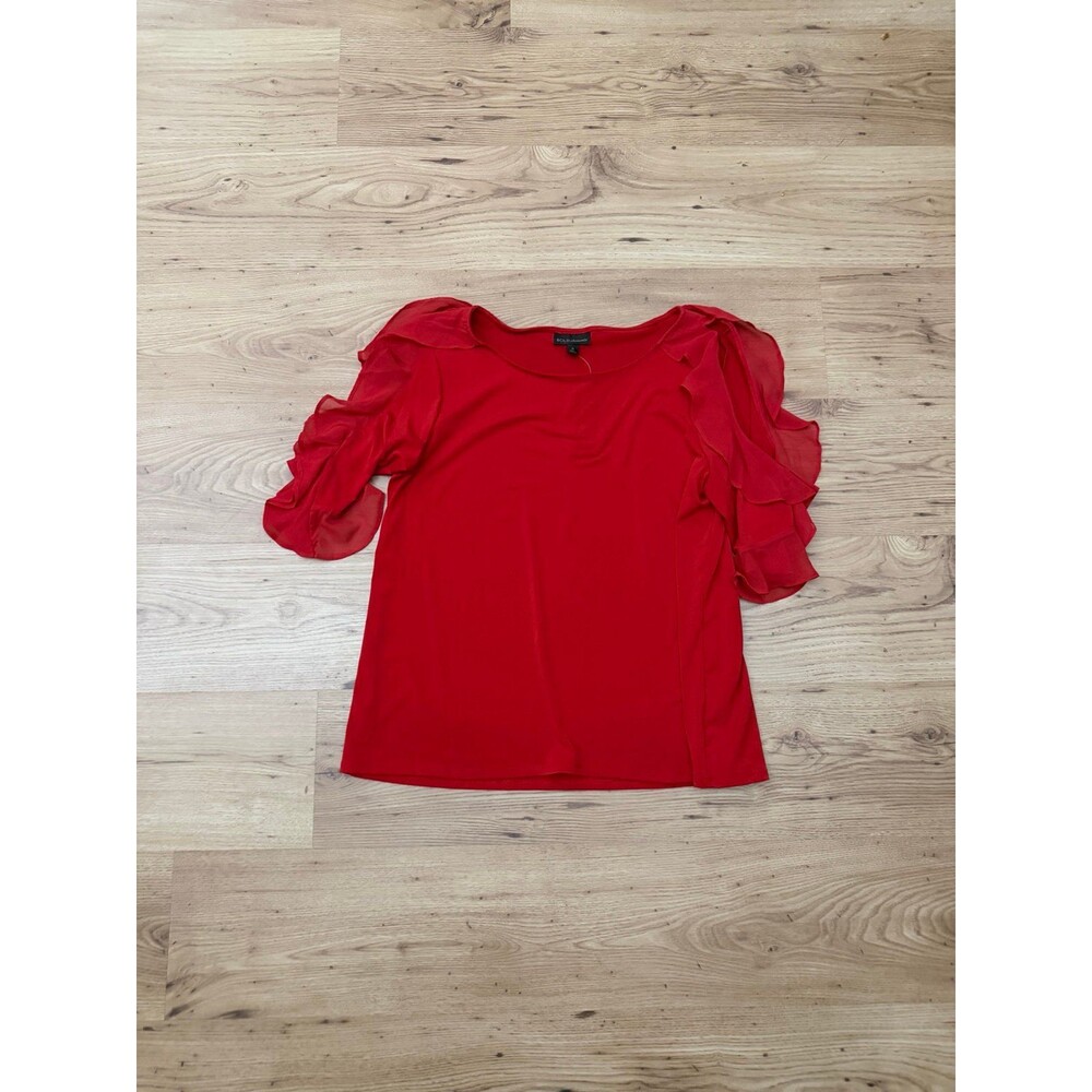 Bold Elements Red Ruffle Sleeve Blouse